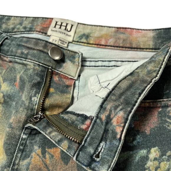 Haute Hippie Washed Floral Skinny Jeans SIZE 27 Low Mid Rise Distressed Denim - Picture 6 of 9